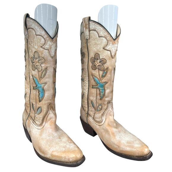 Bed Stu Women’s Valencia Distressed Floral Cowgirl Boot Size US 7 - Picture 5 of 11